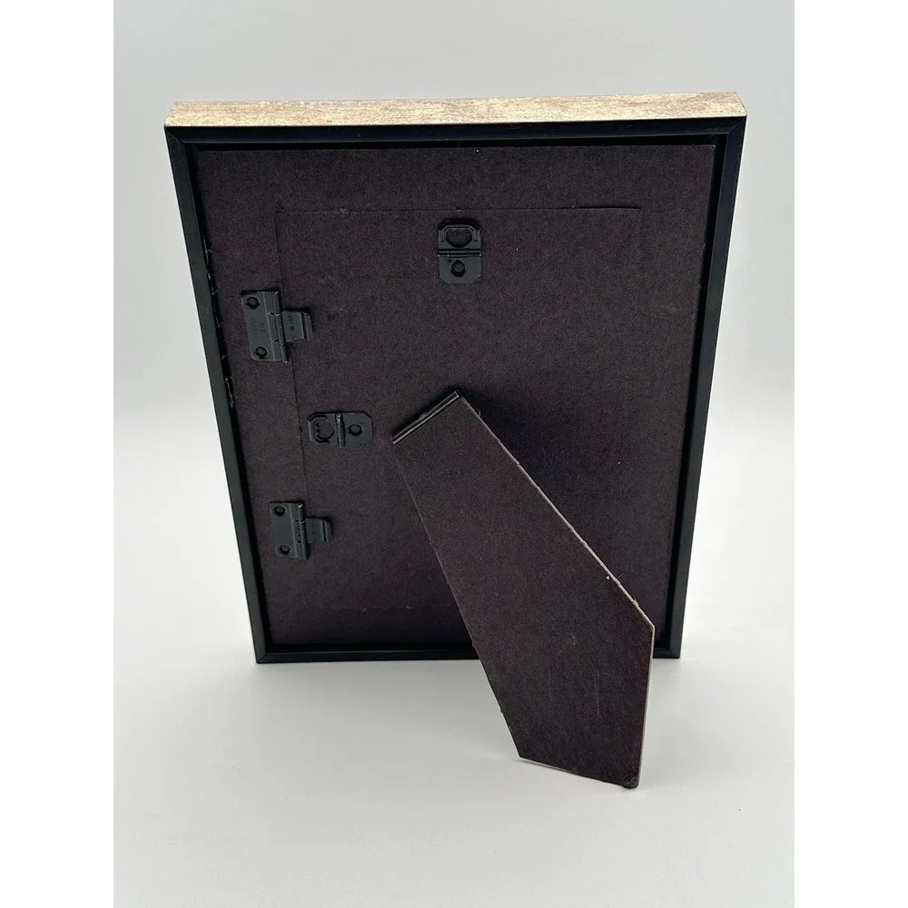 Distressed Silver and Black Picture Frame Tabletop Decor
